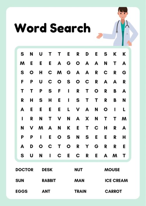 Word search worksheet