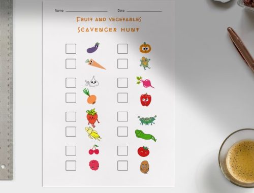 Fruit and vegetables scavenger hunt